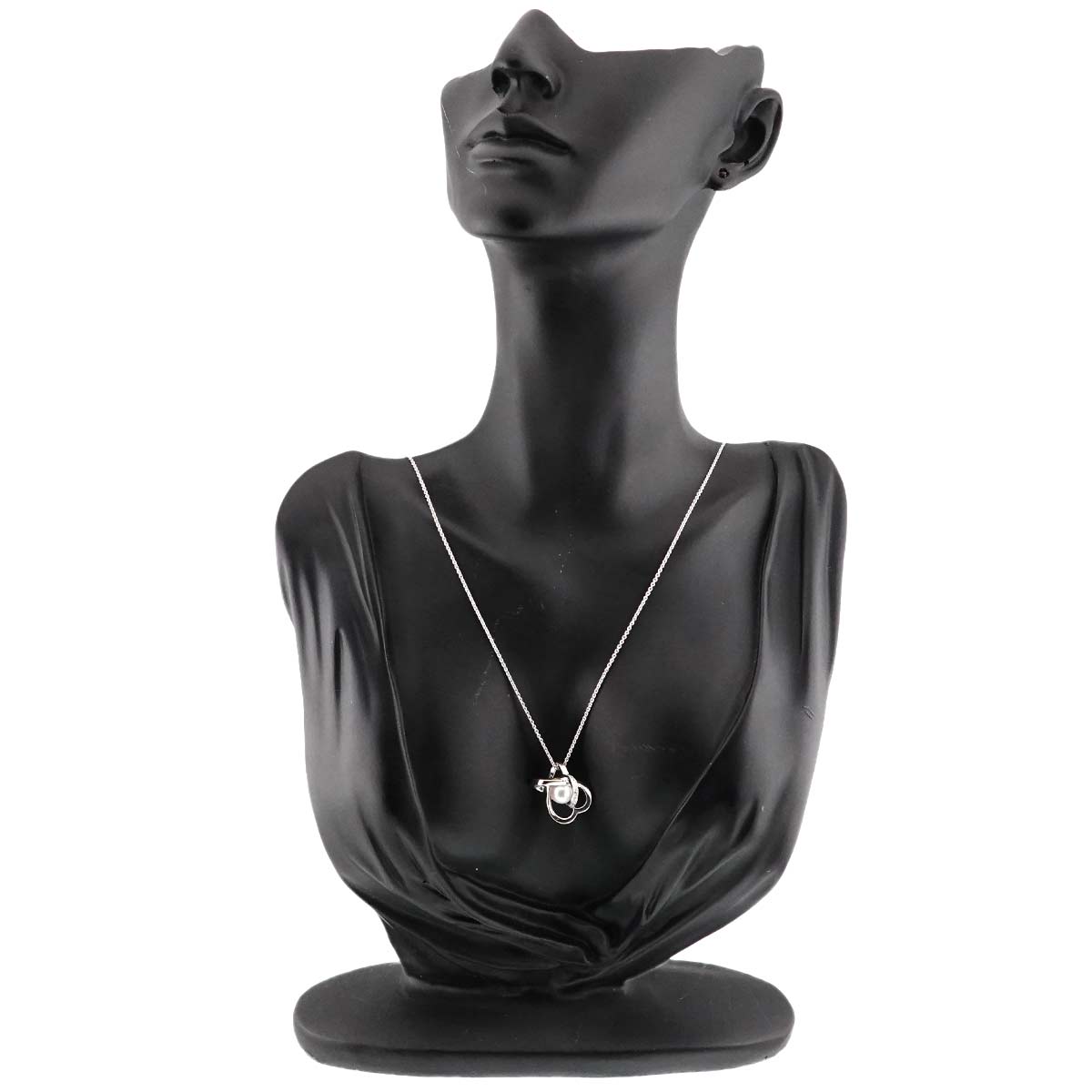 Akoya Pearl 7.3mm Diamond Necklace 18K WG 750