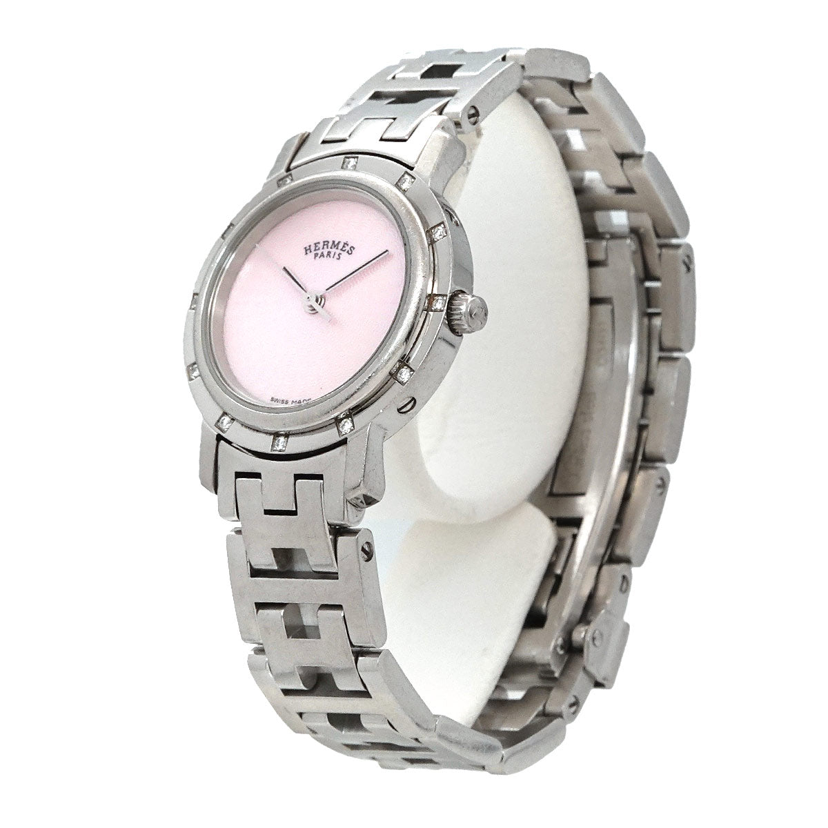 Clipper Nacre CL4.230 12P Diamond Bezel Pink Shell Dial Quartz