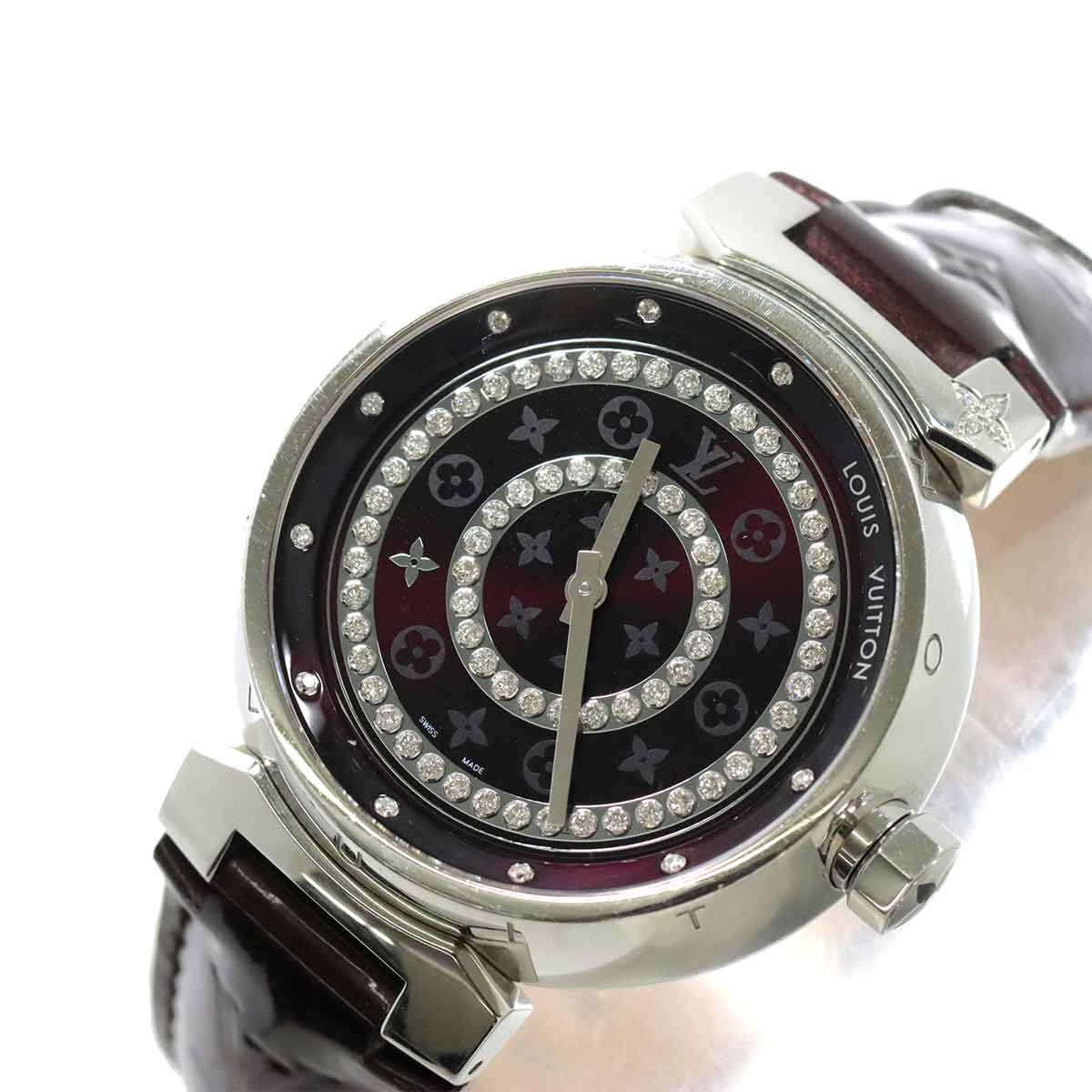 Tambour Diamon GM Q111C Diamond Amarante bordeaux Dial