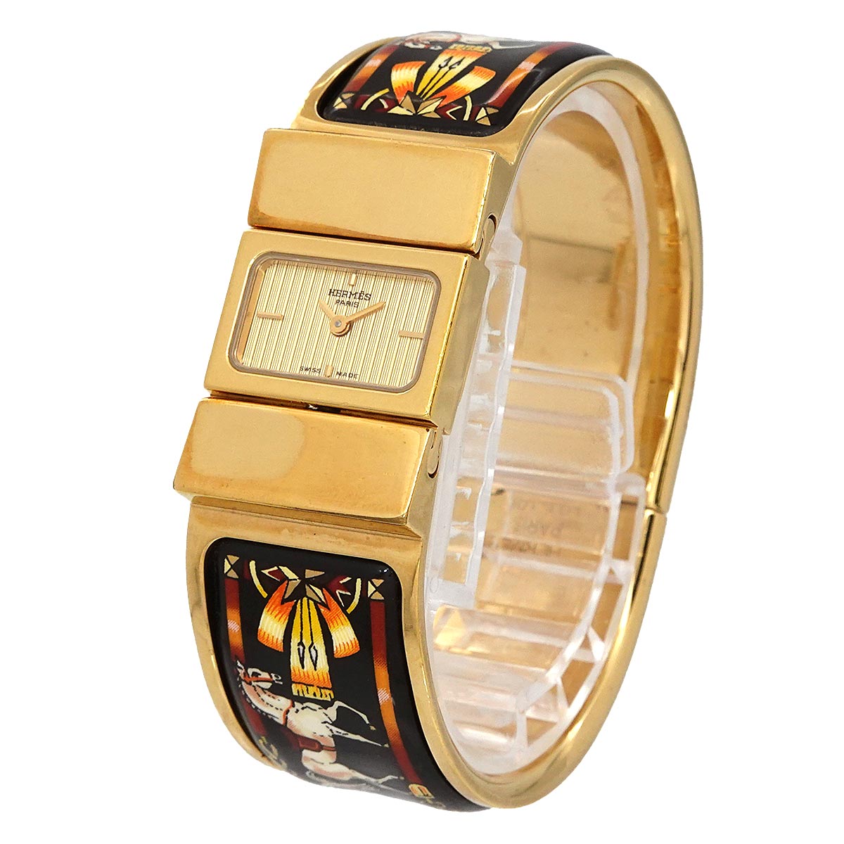 Loquet LO1.201 Quartz Gold Dial Ladies Bngle Watch