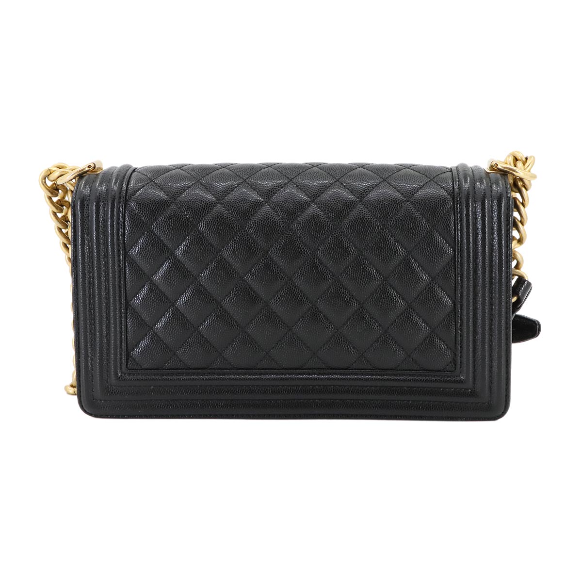 BOY CHANEL Chain Shoulder Bag Leather Black A67086 Purse