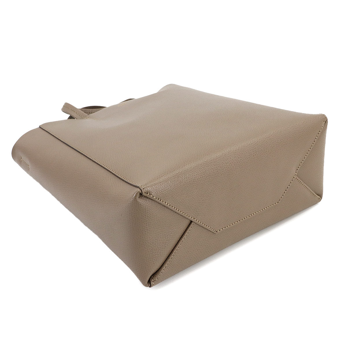 Small Vertical Cabas Tote Shoulder Bag Leather Taupe 176183