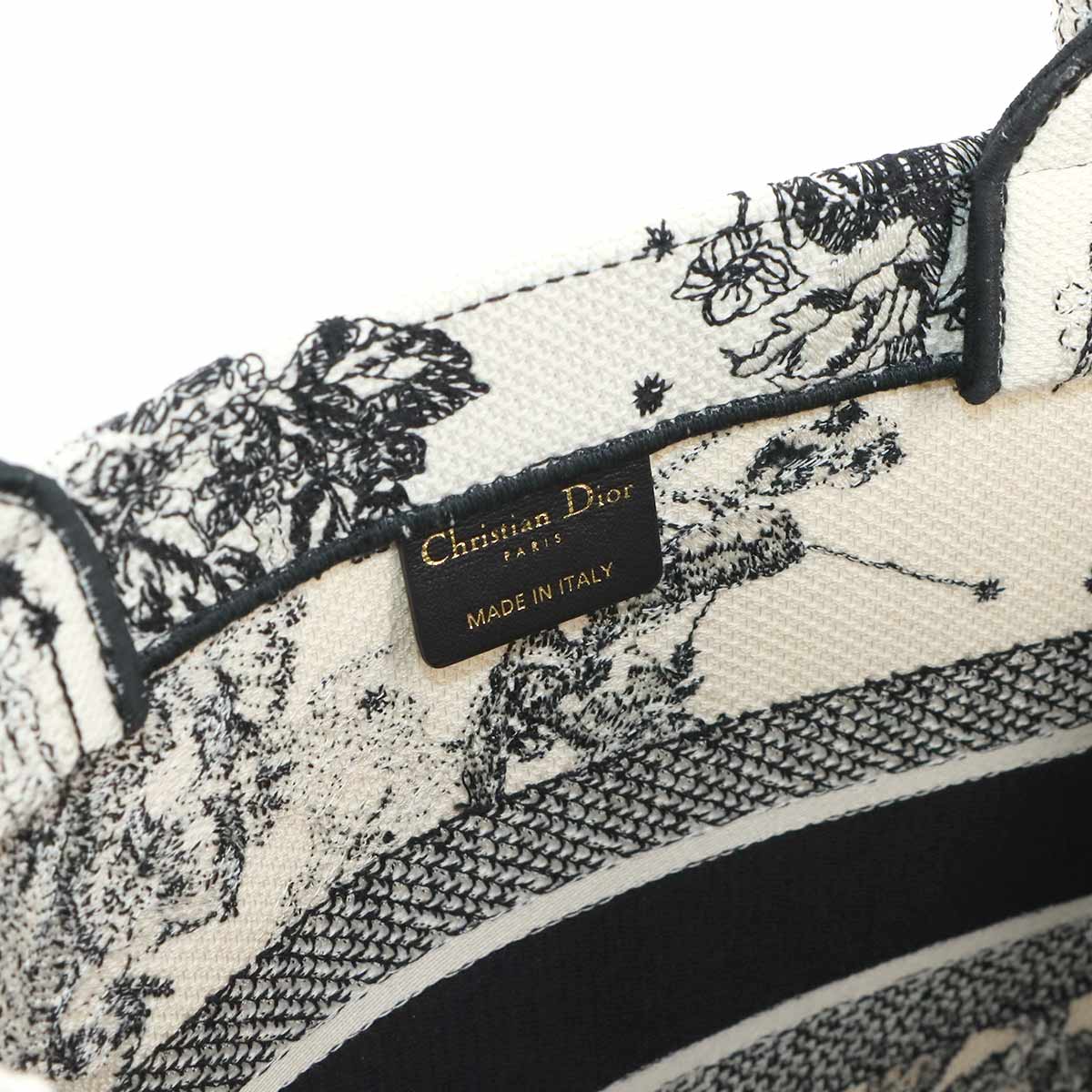 Toile De Jouy Book Tote Medium Bag Canvas White Black