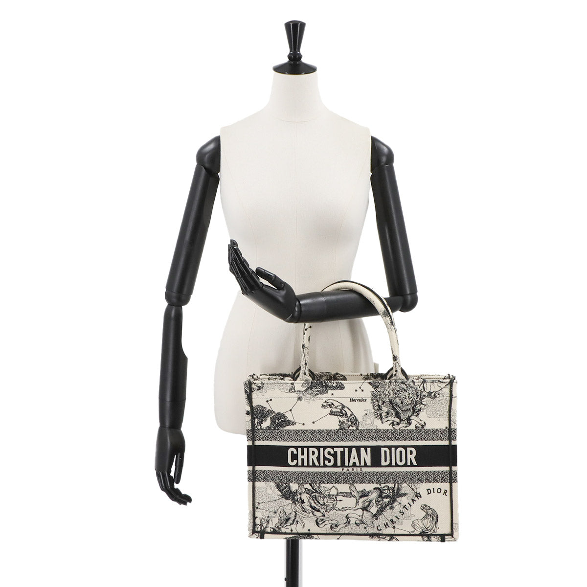 Toile De Jouy Book Tote Medium Bag Canvas White Black