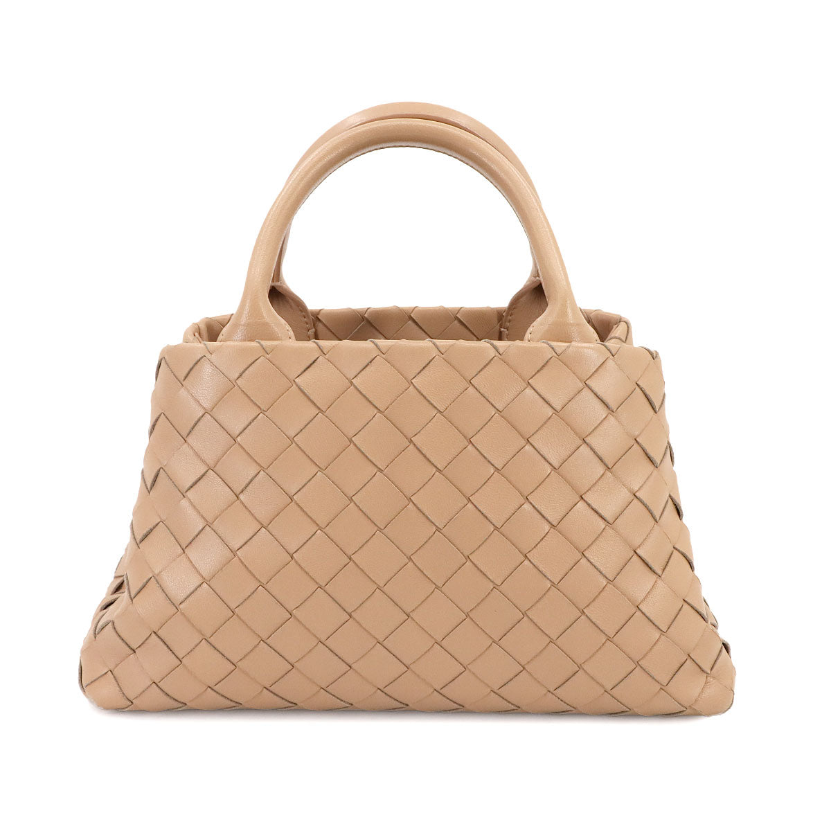 Intrecciato Hand Shoulder Bag Lether Beige 607326