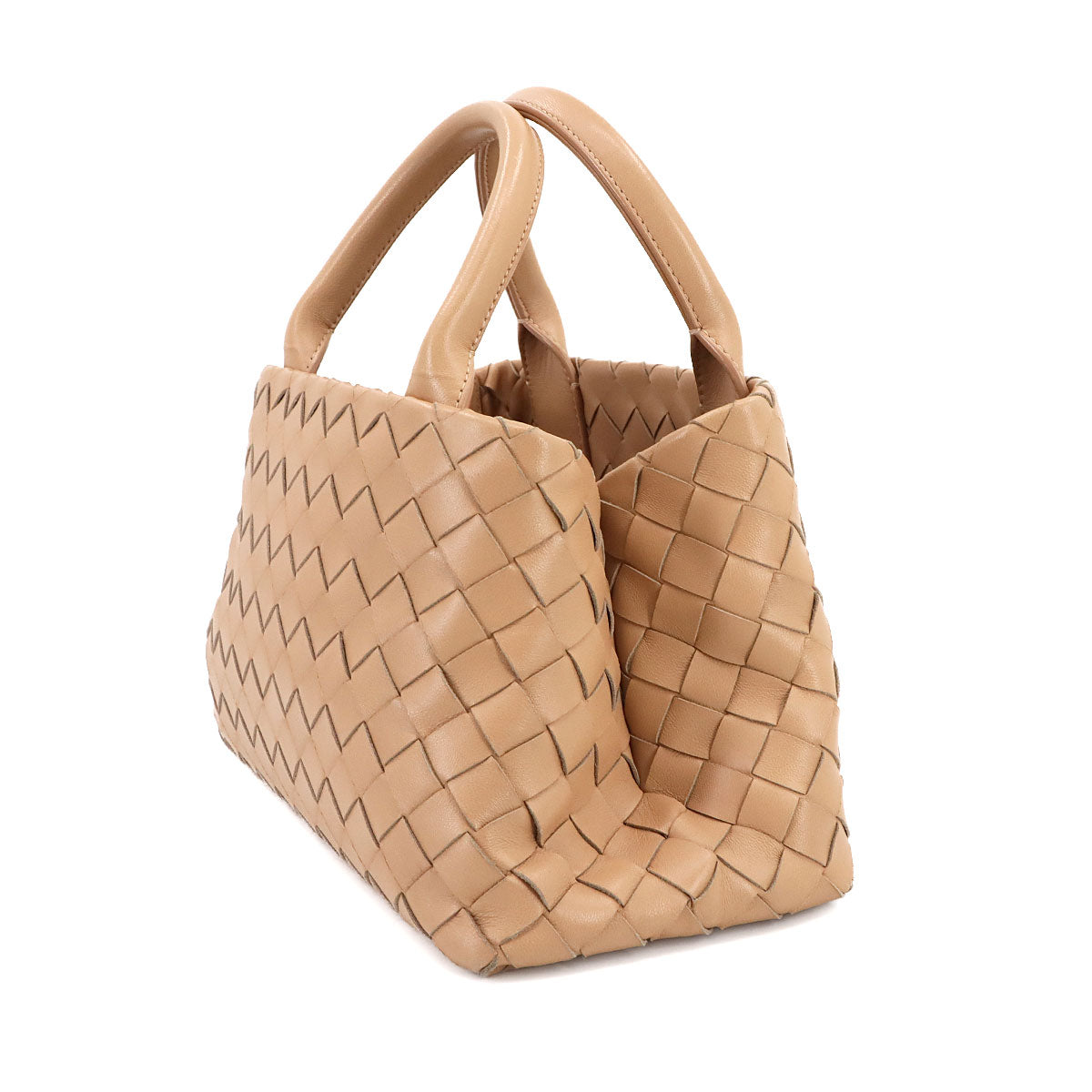 Intrecciato Hand Shoulder Bag Lether Beige 607326