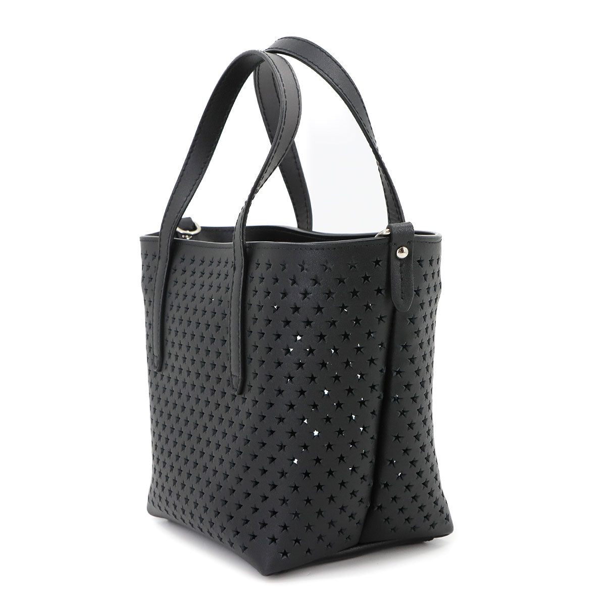 Mini Sara 2way Tote Shoulder Bag Leather Black Purse