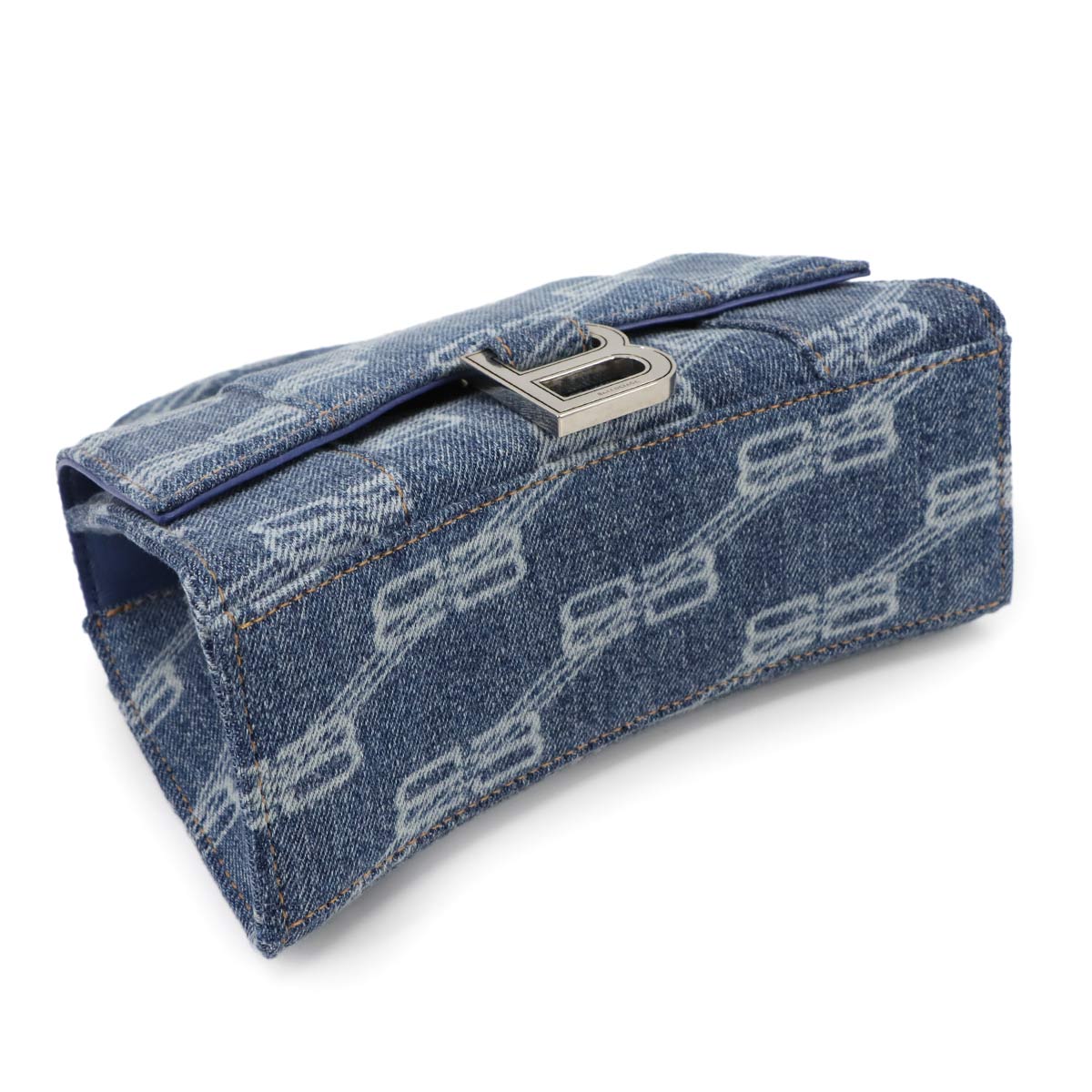 Hourglass XS Hand Shoulder Bag Denim Blue 592833