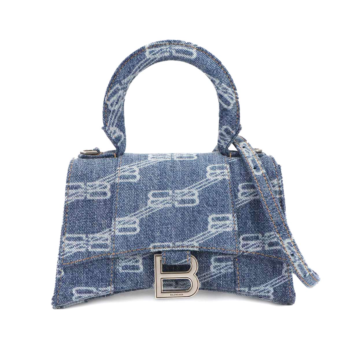 Hourglass XS Hand Shoulder Bag Denim Blue 592833