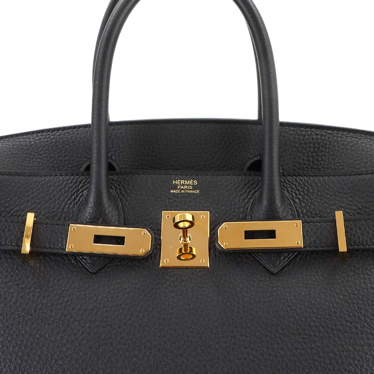 HERMES Birkin 30 Hand Bag Togo Leather Black Purse