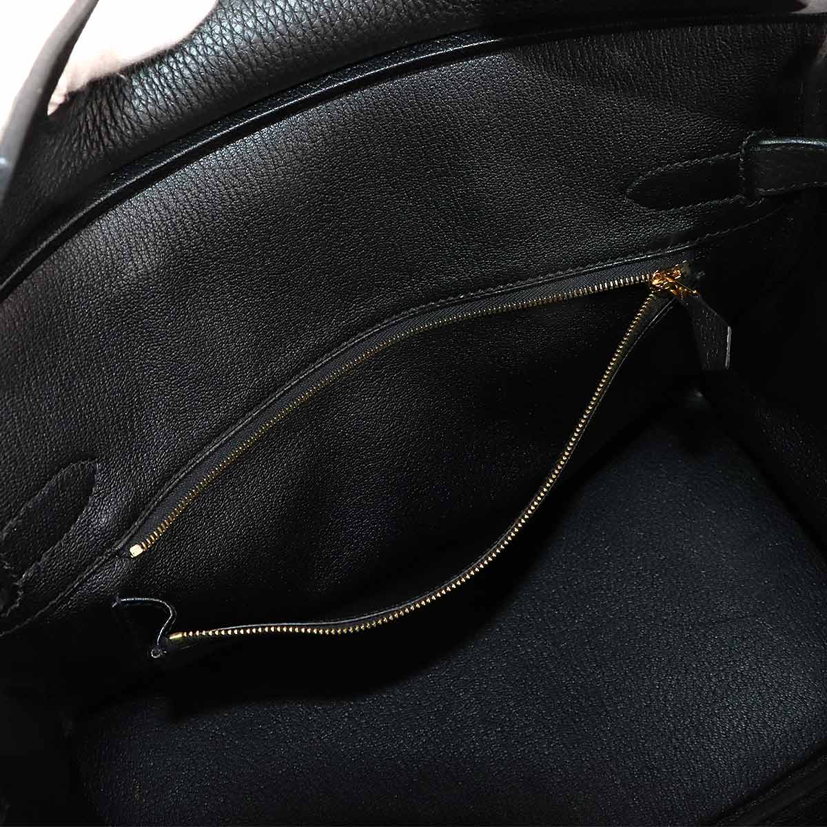 HERMES Birkin 30 Hand Bag Togo Leather Black Purse