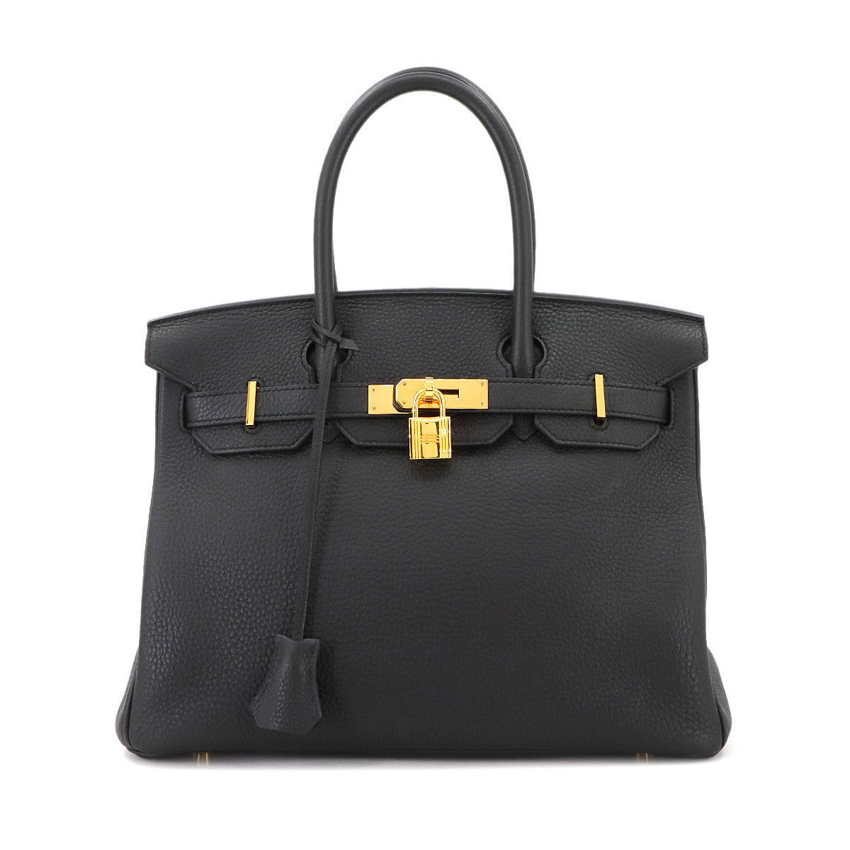 HERMES Birkin 30 Hand Bag Togo Leather Black Purse