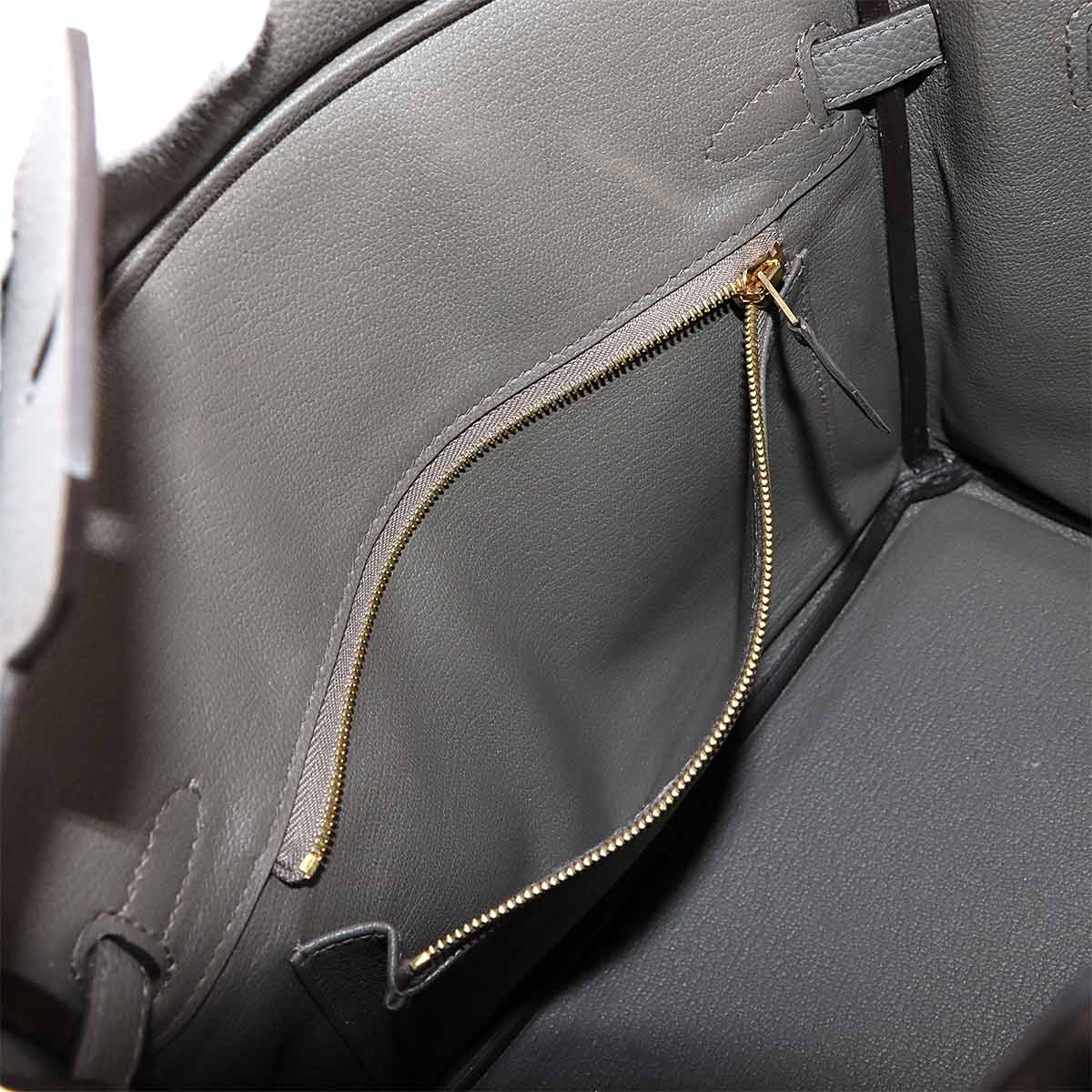 Birkin 25 Hand Bag Togo Leather Etain Purse