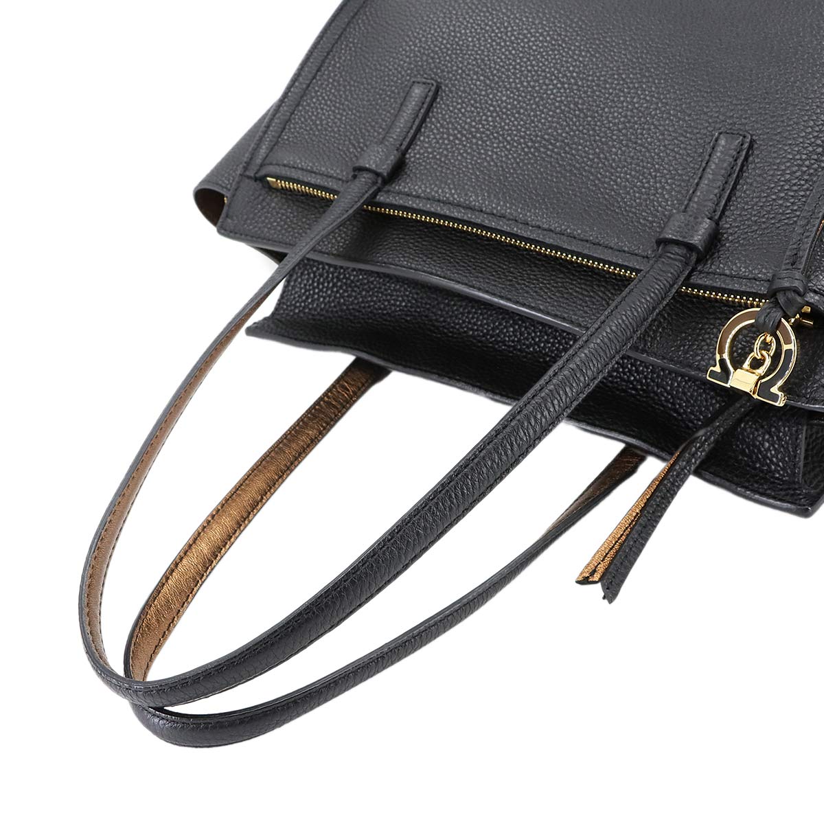 Amy Tote Bag Leather Black Gancini Purse
