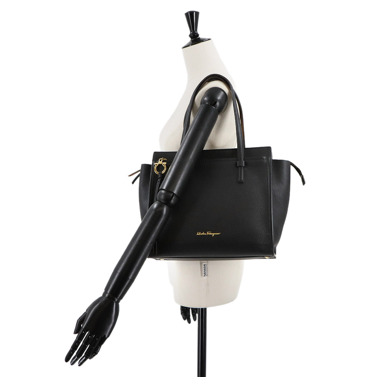 Amy Tote Bag Leather Black Gancini Purse