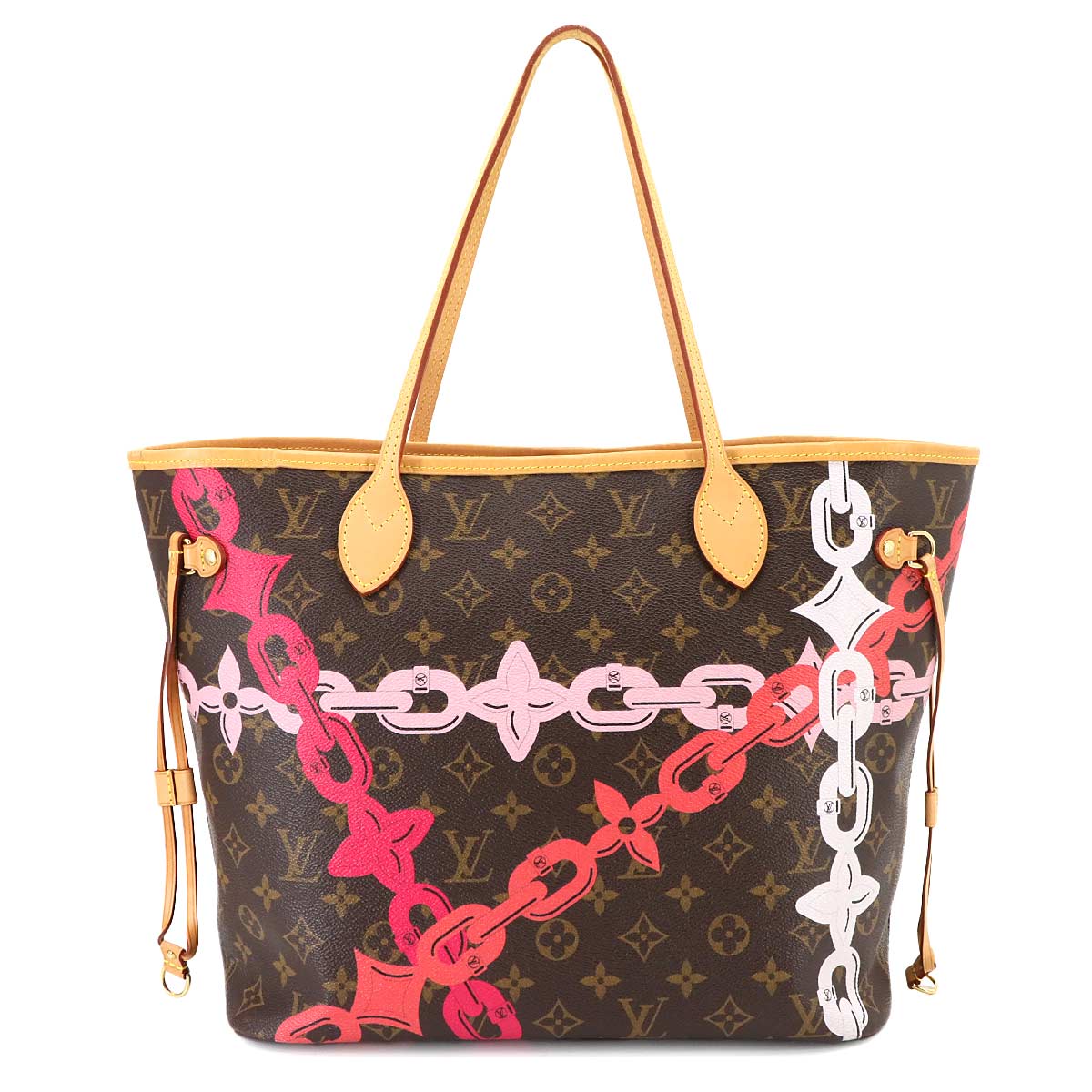 Monogram Bay Neverfull MM Tote Bag Fuchsia M41991 Purse