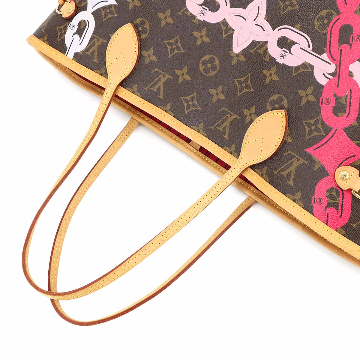 Monogram Bay Neverfull MM Tote Bag Fuchsia M41991 Purse