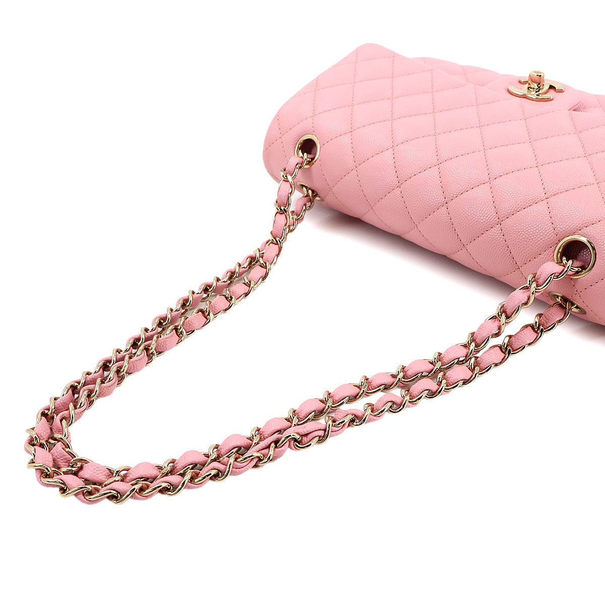 Matelasse 25 Chain Shoulder Bag Leather Pink A01112 Purse