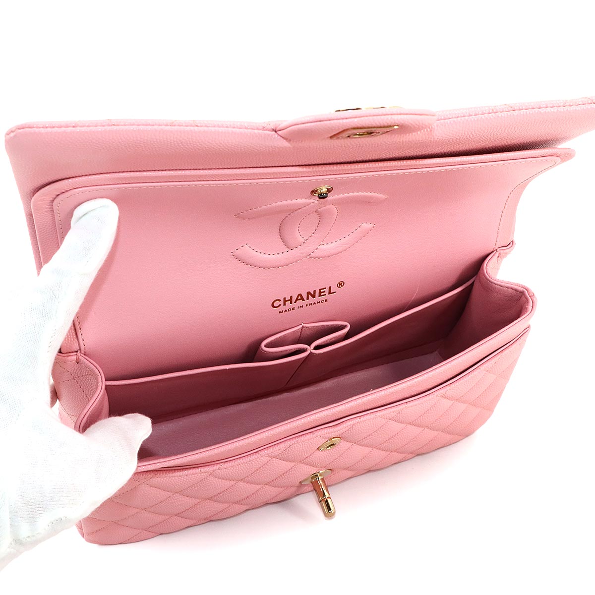 Matelasse 25 Chain Shoulder Bag Leather Pink A01112 Purse