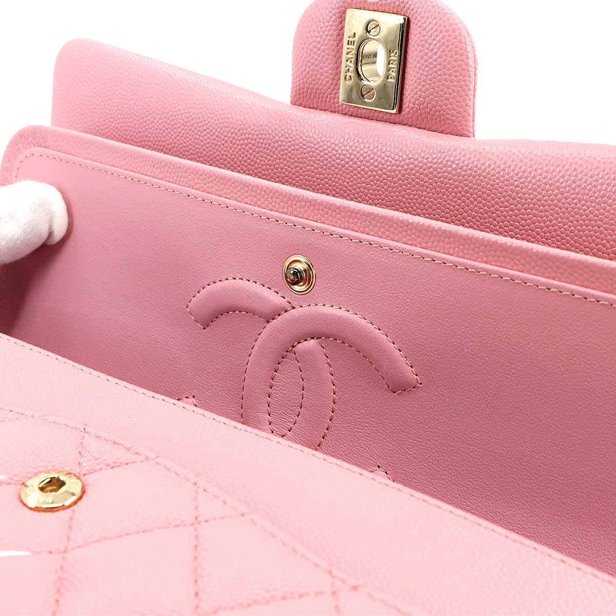 Matelasse 25 Chain Shoulder Bag Leather Pink A01112 Purse