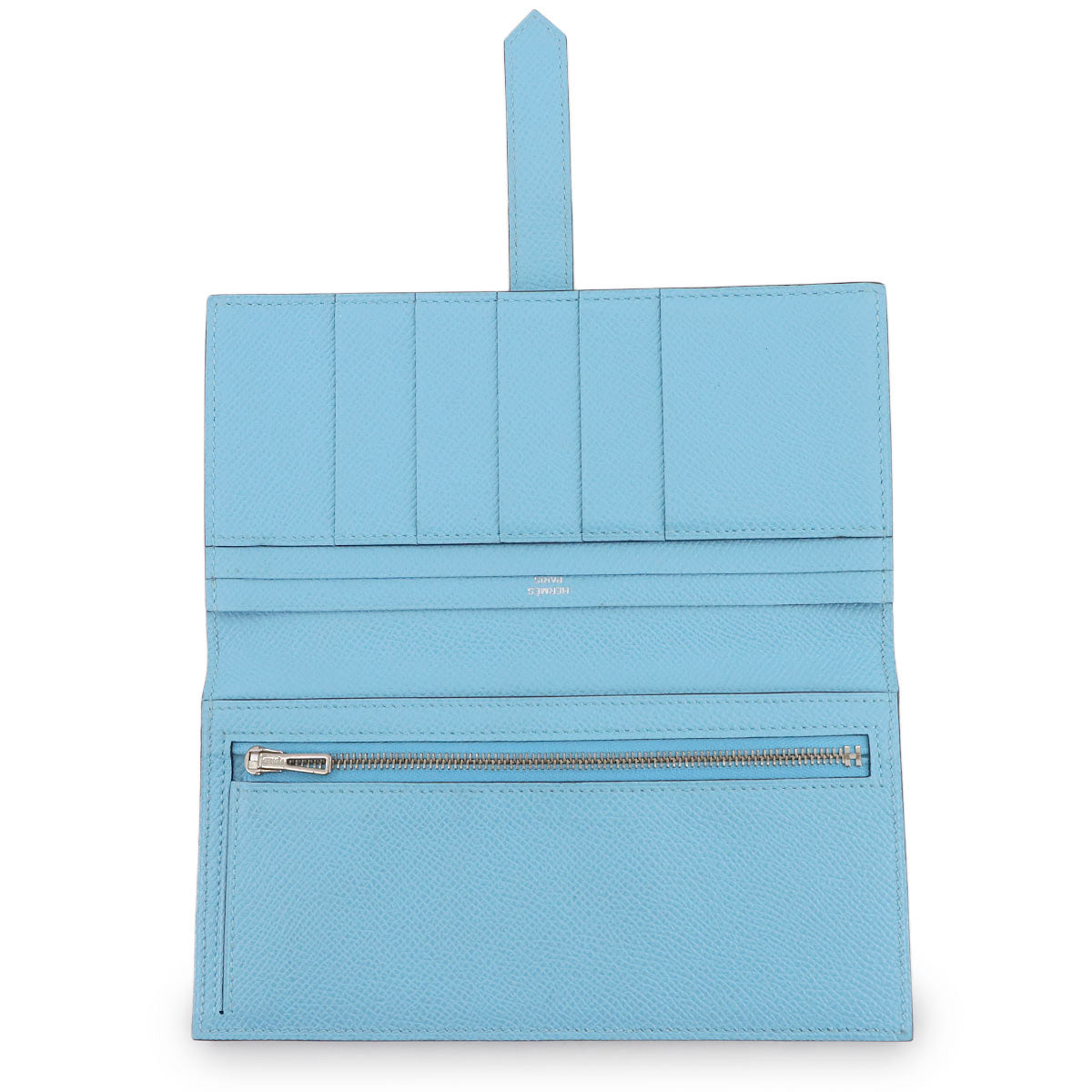 Bearn Soufflet Long Wallet Veau Epsom Celeste