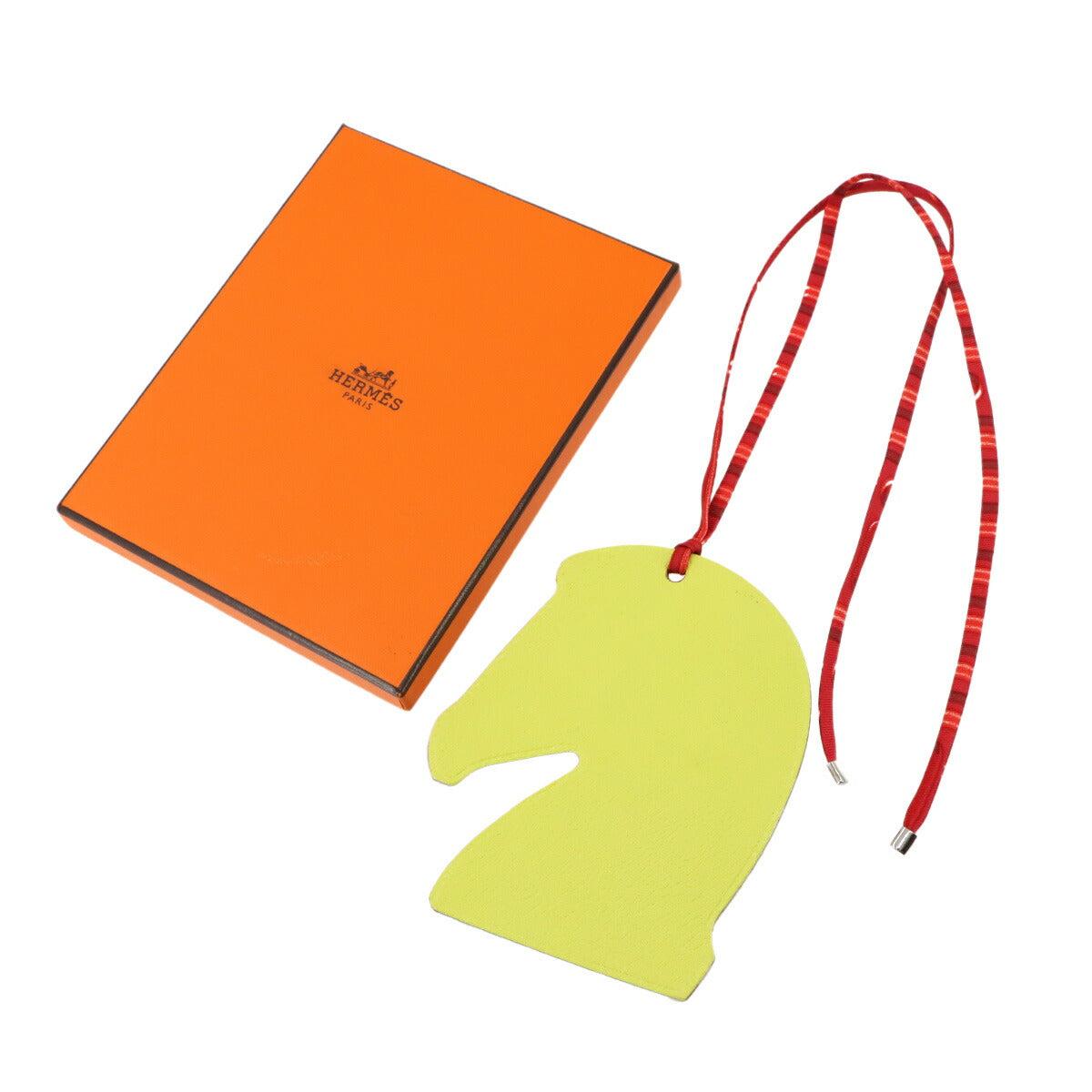 Petit H Samarcande Bag Charm Shevre Lime Feu