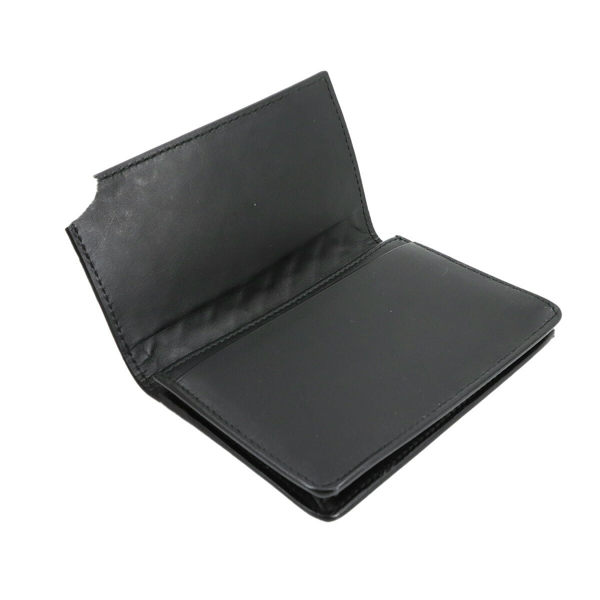 Intrecciato Card Case Leather Black 174646