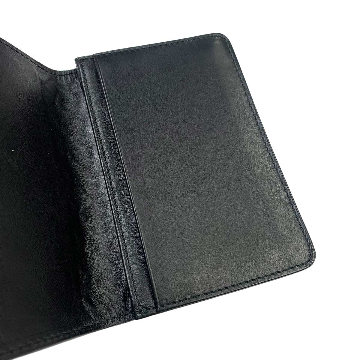 Intrecciato Card Case Leather Black 174646