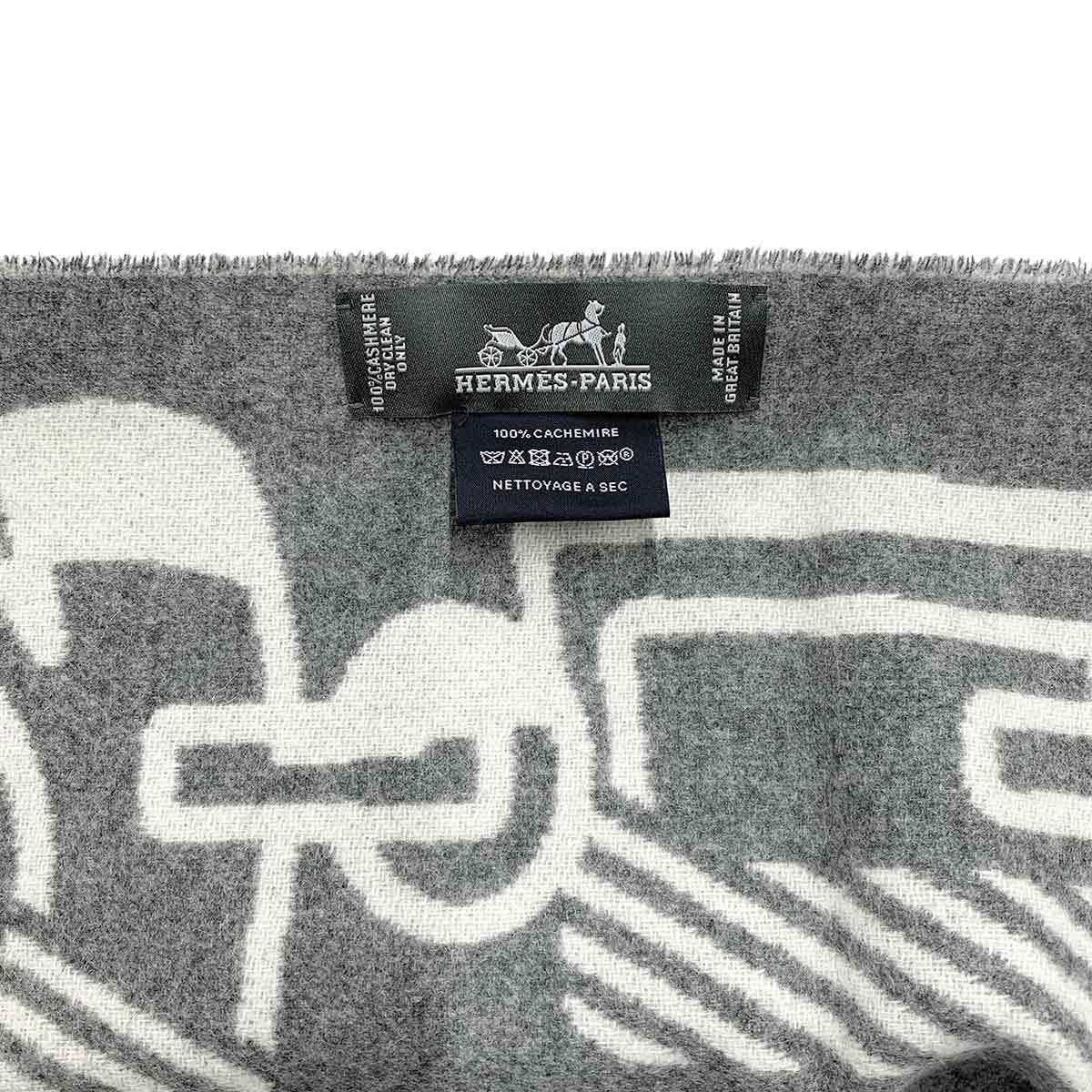 Winter Scarf Do Re Boucles Cashmere 100% Gray White