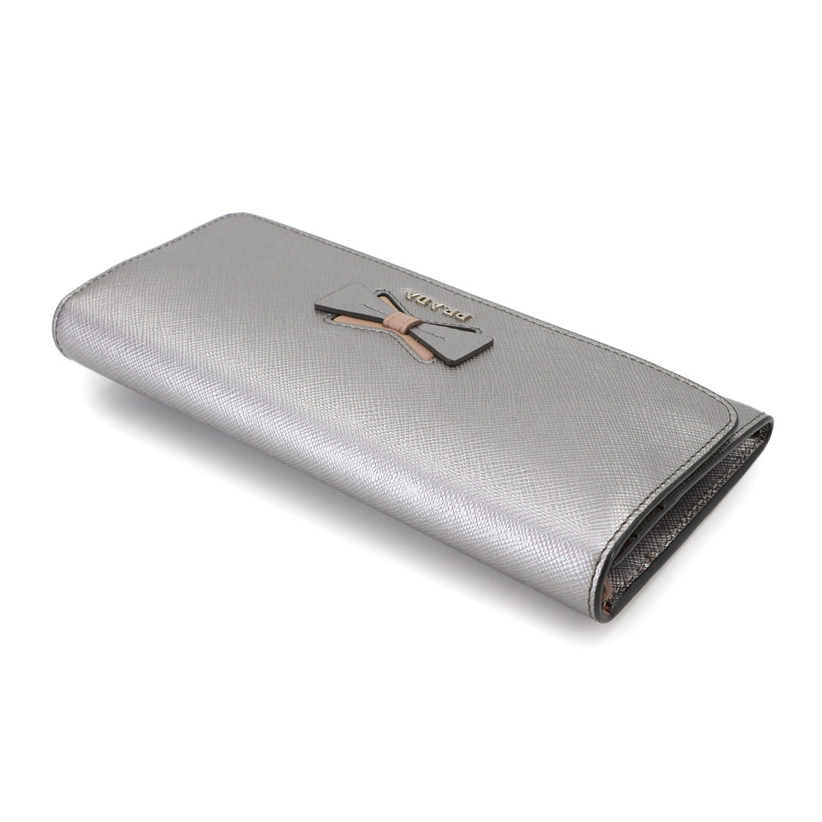 Saffiano Long Wallet Leather Silver Pink Beige 1MH132 Purse