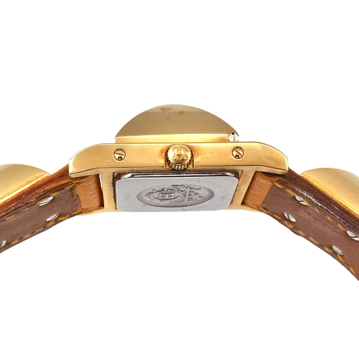 Medor Vintage pyramid Gold studs Quartz White Dial Ladies