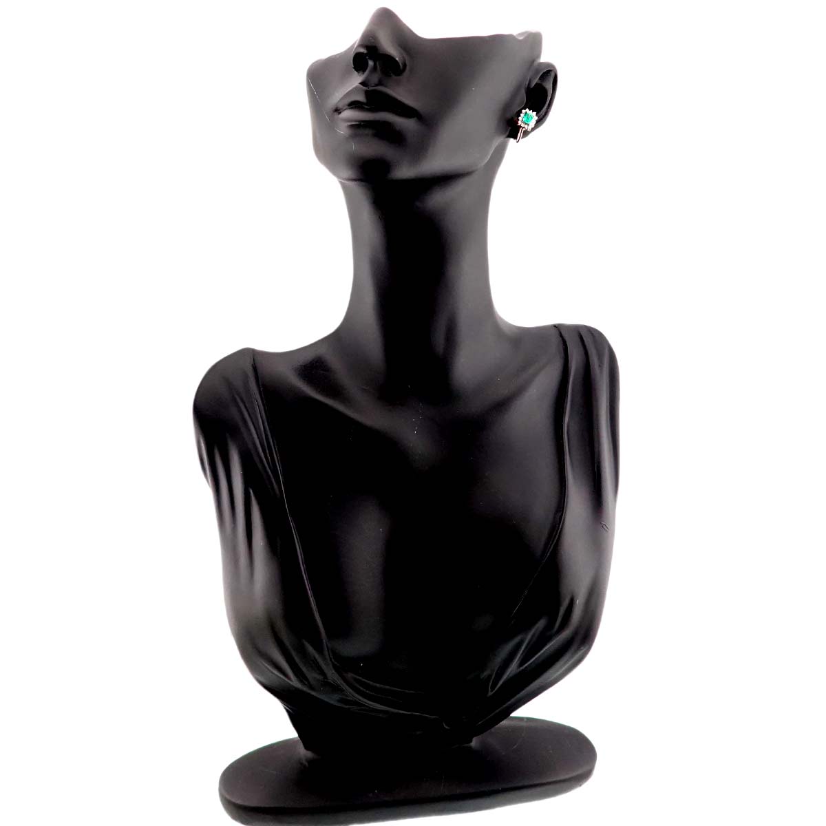 Emerald 0.28ct/0.25ct Diamond 0.19ctx2 Earrings Pt Platinum