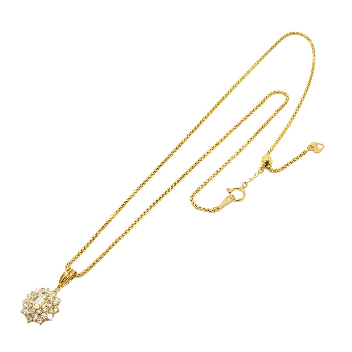 Diamond 0.49ct/1.40ct Necklace 18K YG Yellow Gold 750