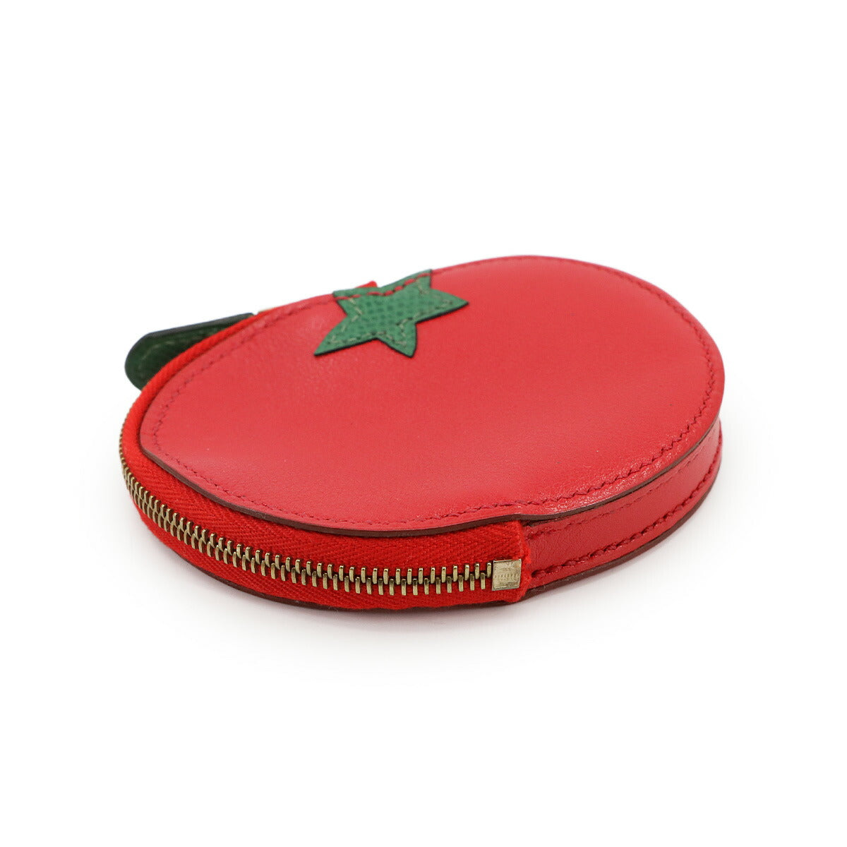 Fruit Coin Case Tomato Veau Swift Red Green Vintage