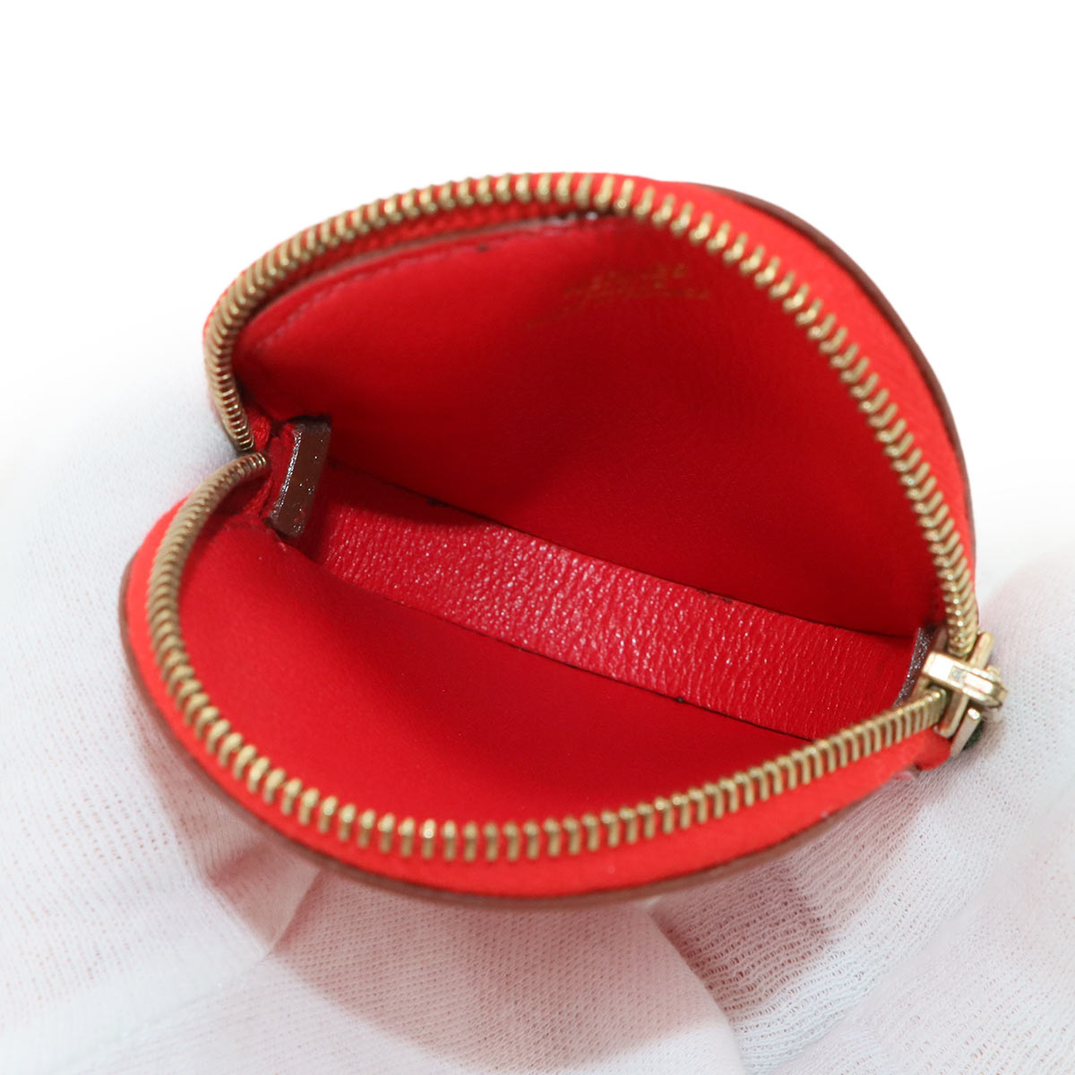 Fruit Coin Case Tomato Veau Swift Red Green Vintage