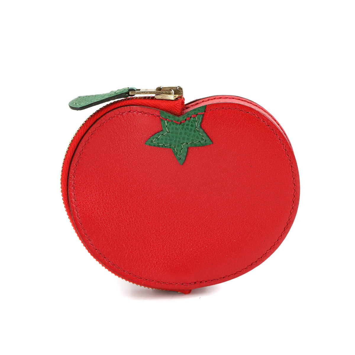 Fruit Coin Case Tomato Veau Swift Red Green Vintage