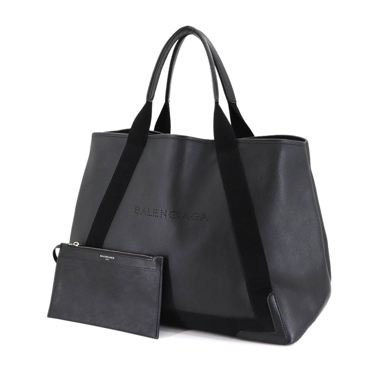 Navy Cabas M Tote Bag Leather Black 339936 Purse