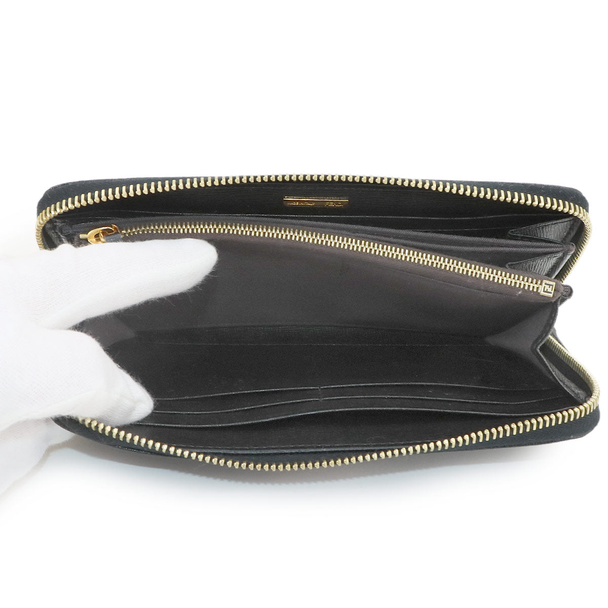 Zipped Around Long Wallet Leather Black 8M0299
