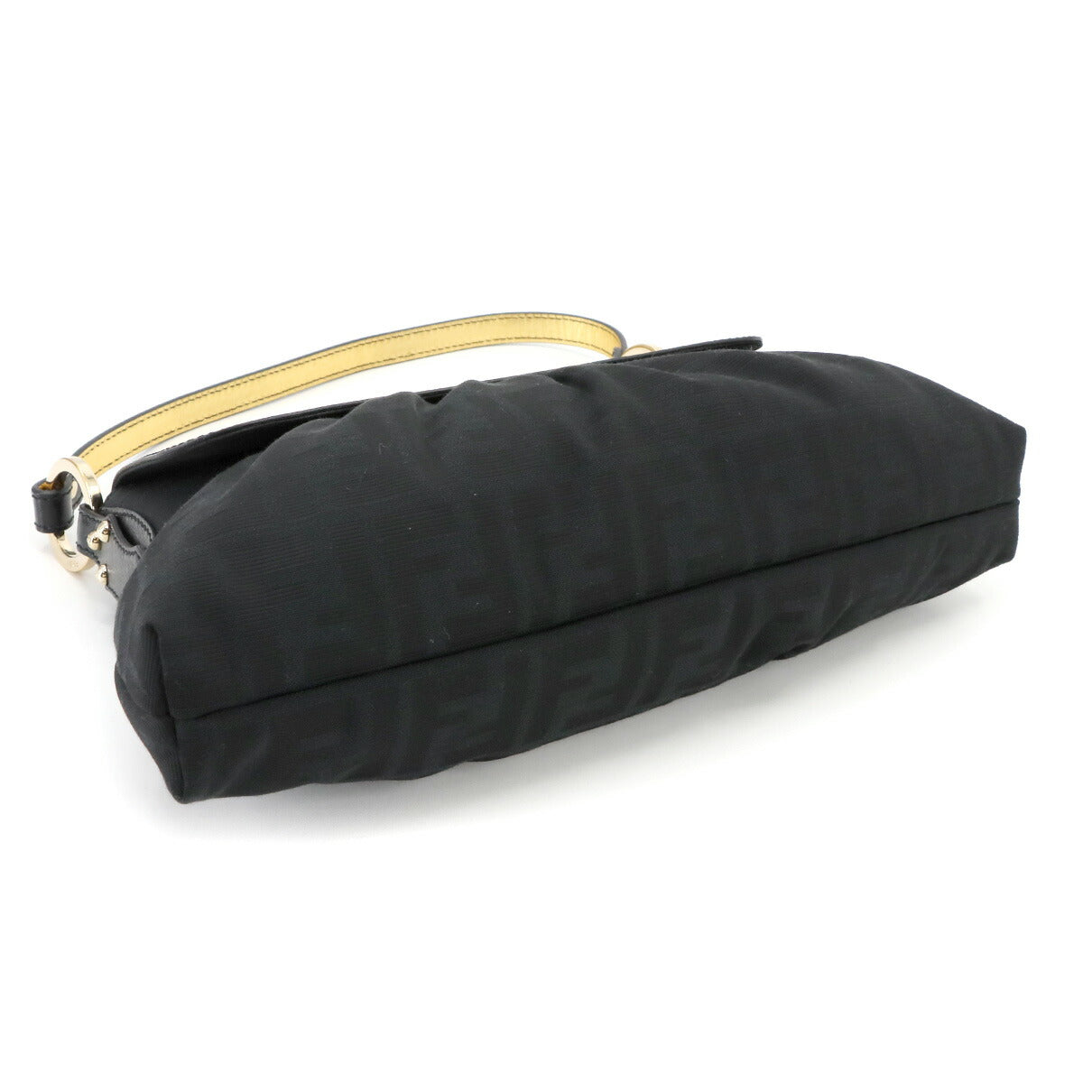 Zucca Star Studs Hand Bag Canvas Leather Black Gold 8BR445