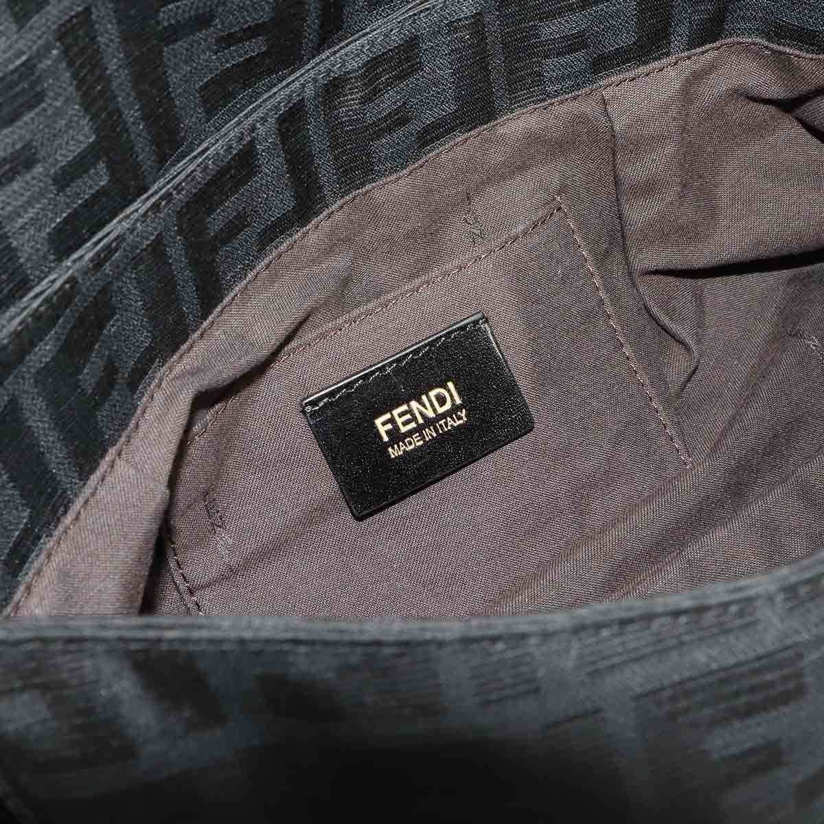 Zucca Star Studs Hand Bag Canvas Leather Black Gold 8BR445