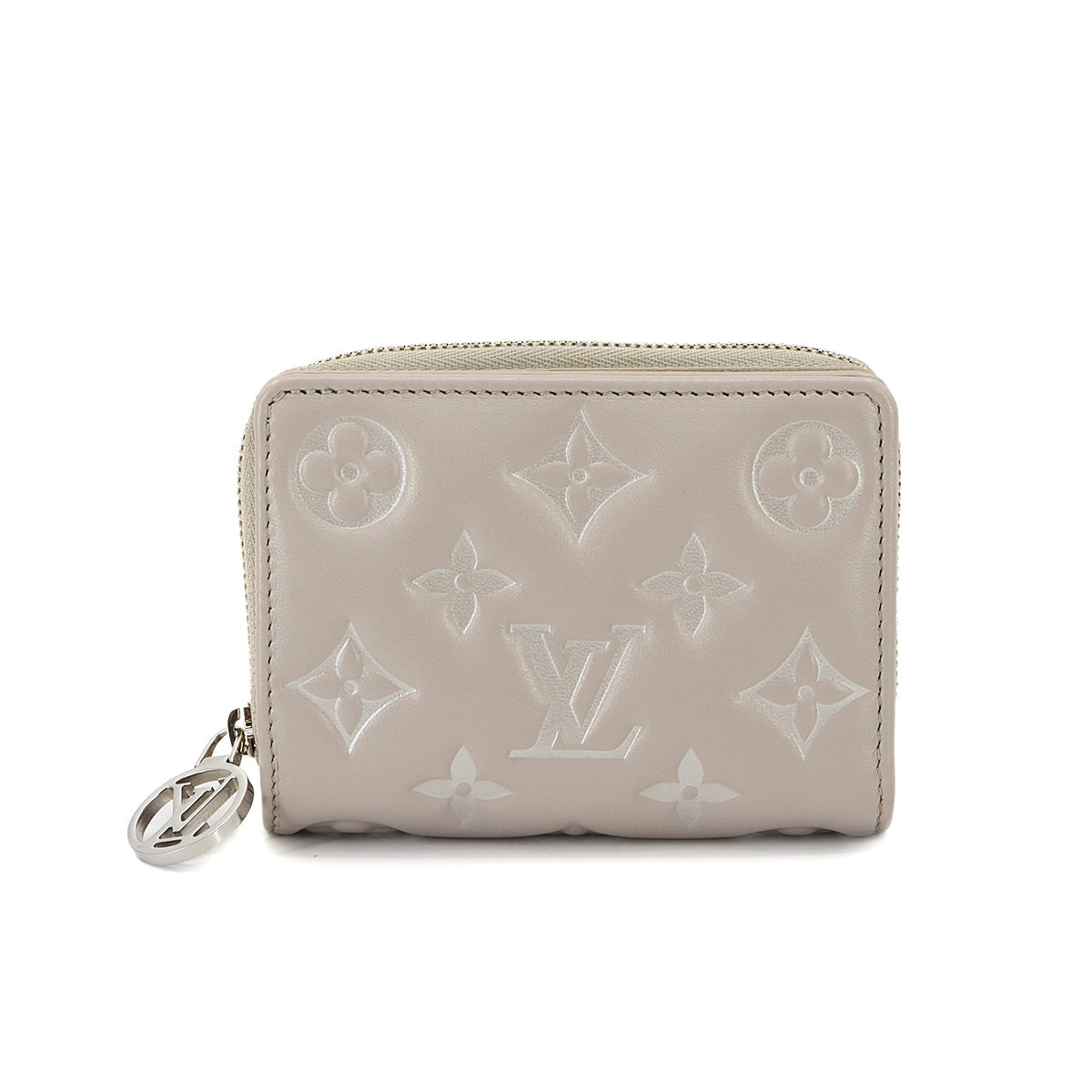 Monogram Emboss Lou Wallet Leather Bloom Gray M14154