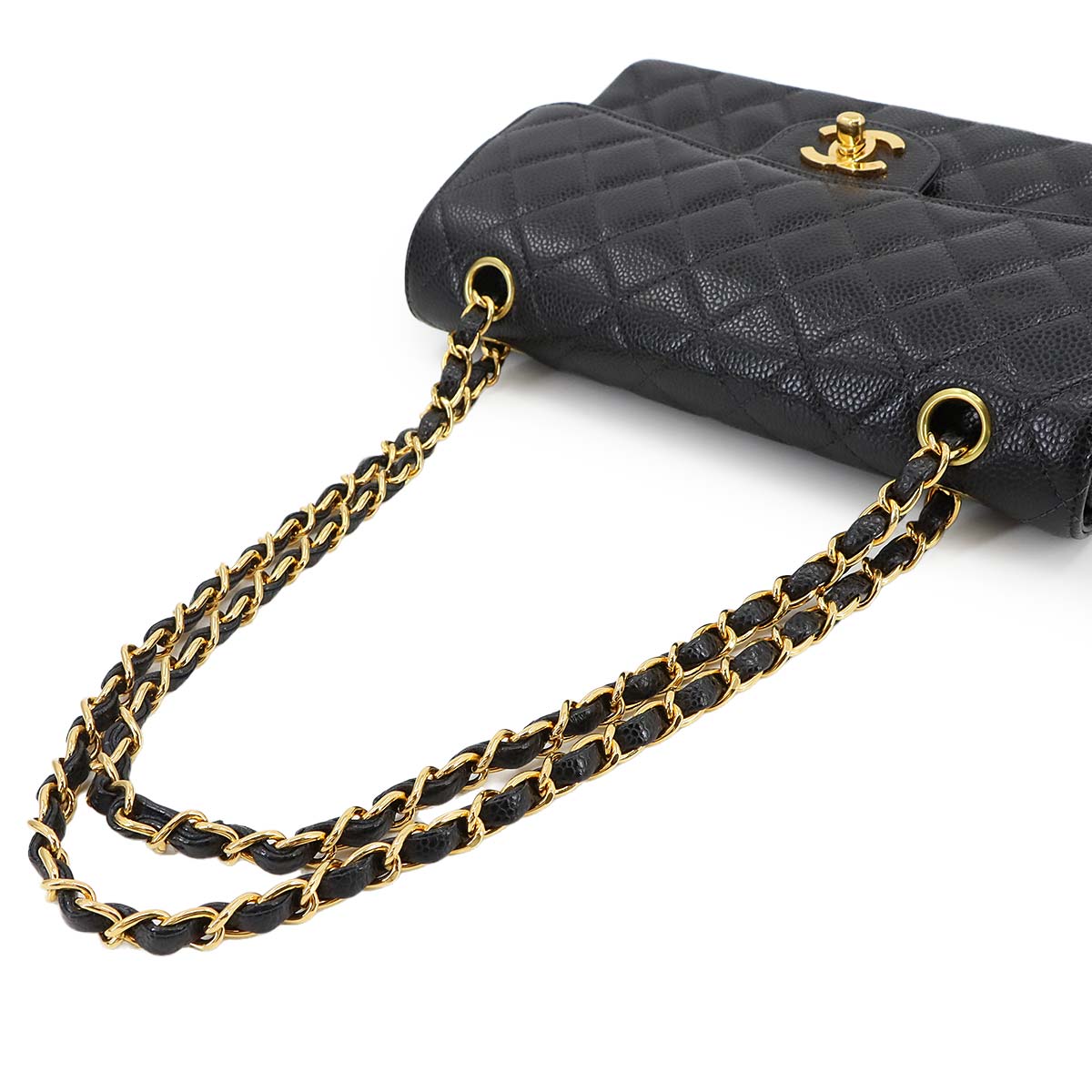 Matelasse 23 Chain Shoulder Bag Leather Black A01113