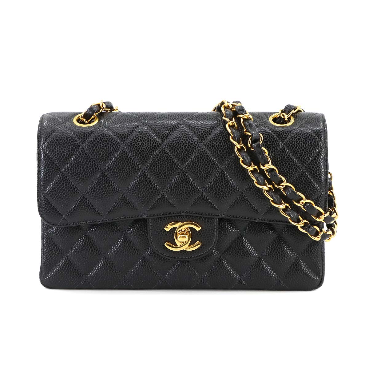 Matelasse 23 Chain Shoulder Bag Leather Black A01113