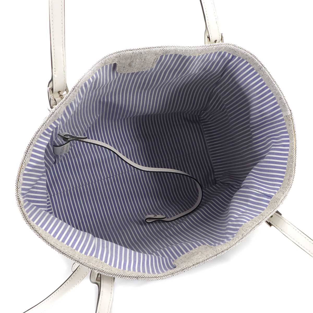 Tote Bag Canvas Leather Gray Blue 1BG303 Purse