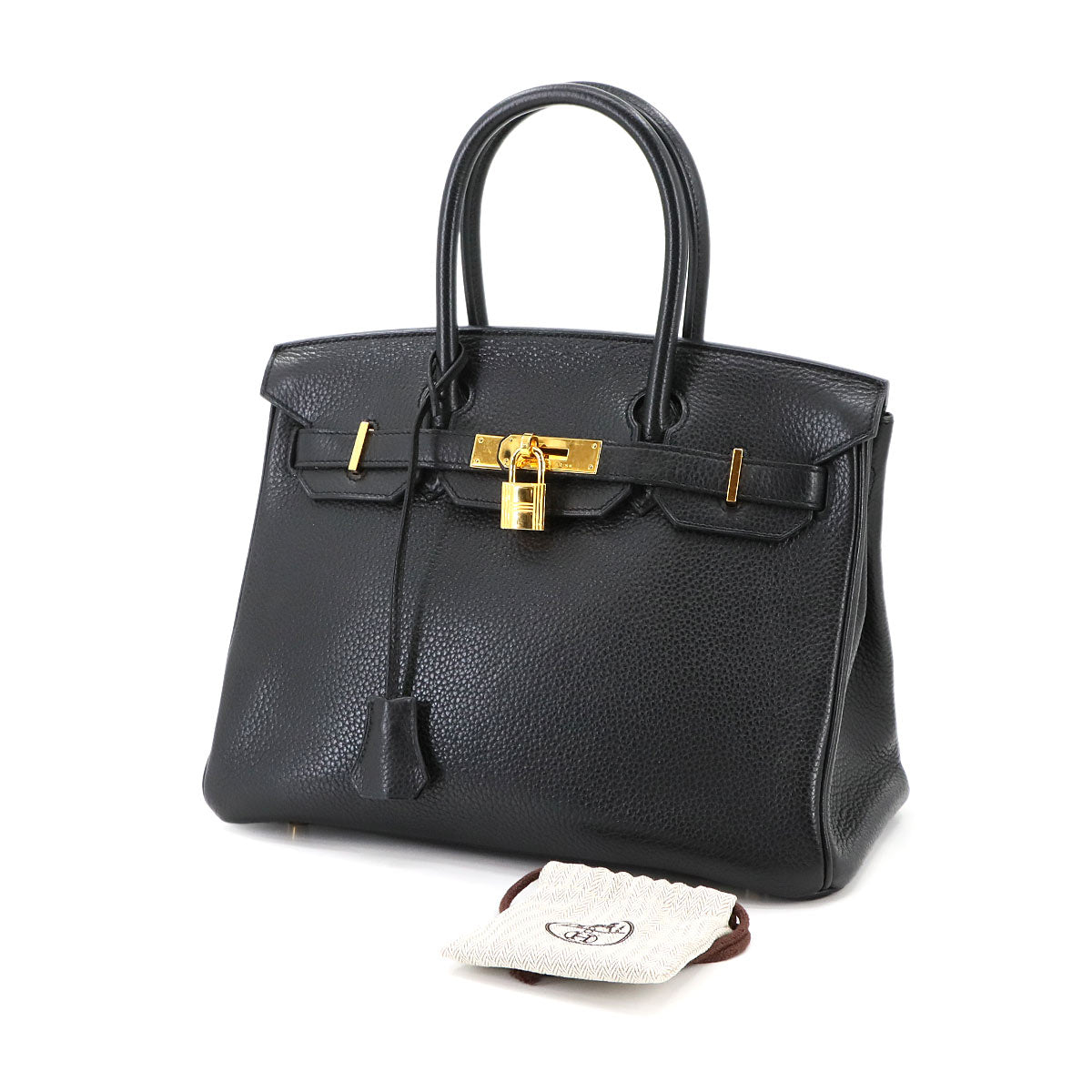 Birkin 30 Hand Bag Taurillon Clemence Black Purse