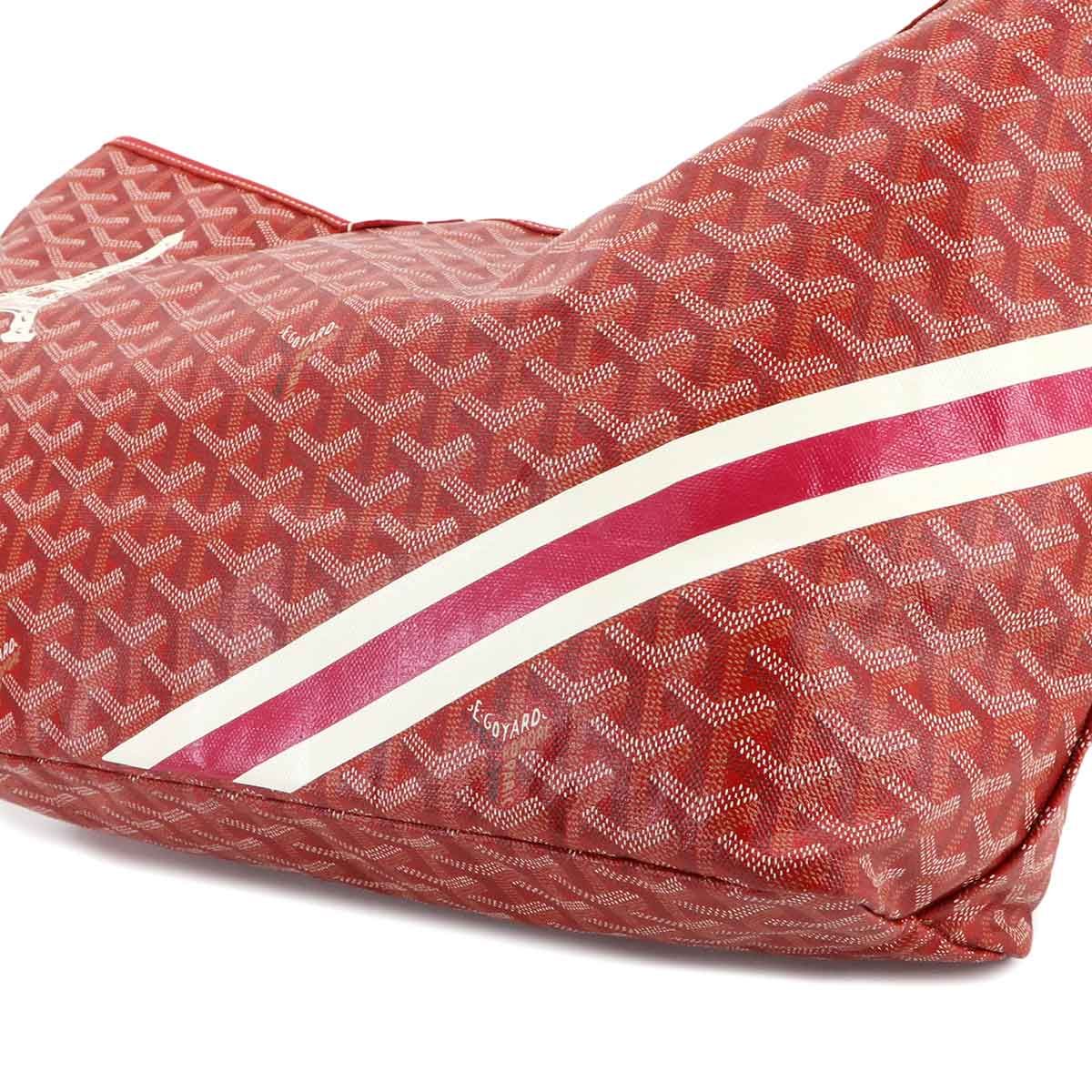 Saint Louis PM Tote Bag PVC Leather Red Herringbone Marker