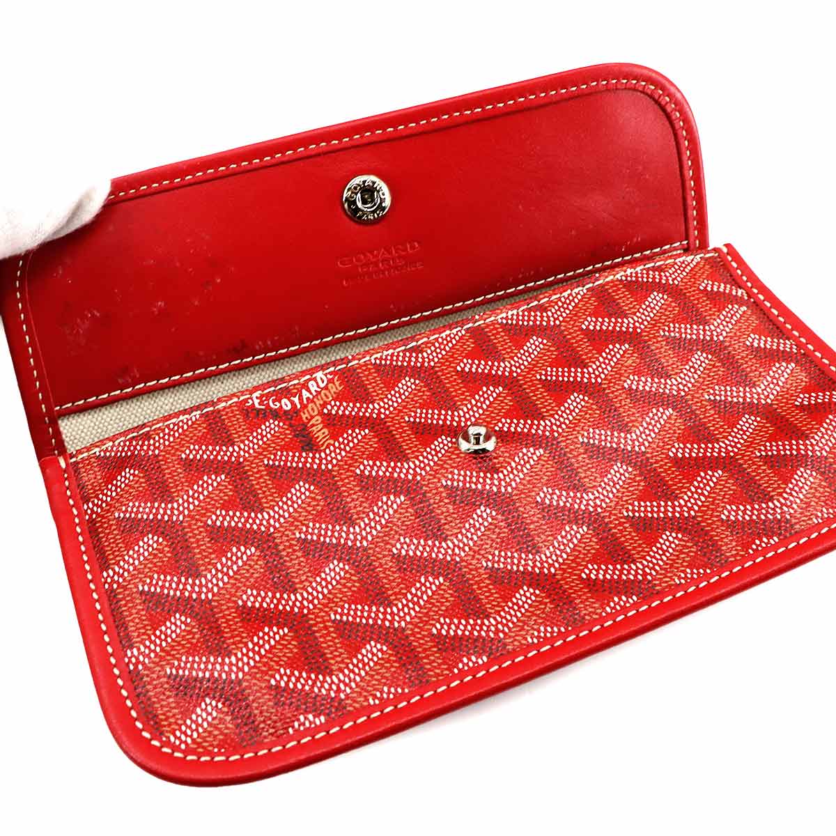 Saint Louis PM Tote Bag PVC Leather Red Herringbone Marker