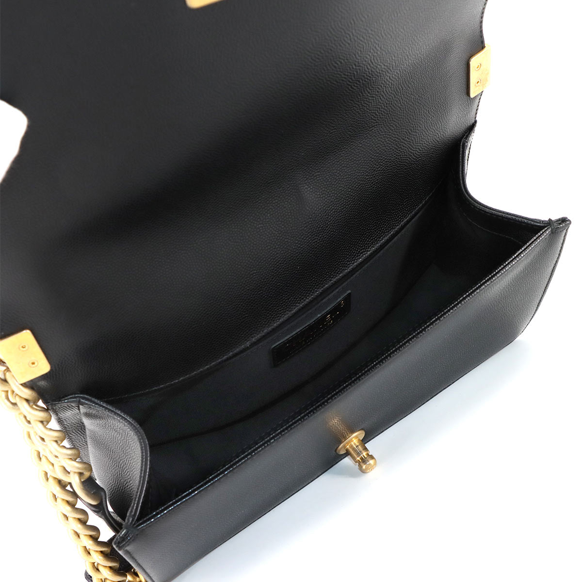 BOY CHANEL Chain Shoulder Bag Leather Black A67086 Purse