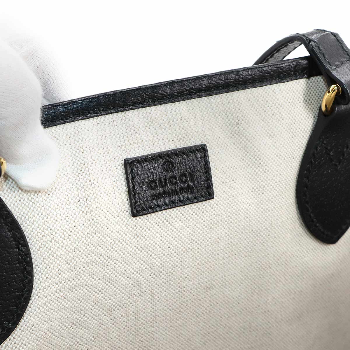 Ophidia Medium Tote Shoulder Bag Leather Black 778958 Purse