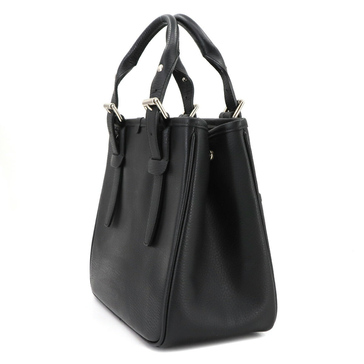 Hand Bag Leather Black Plaid Purse